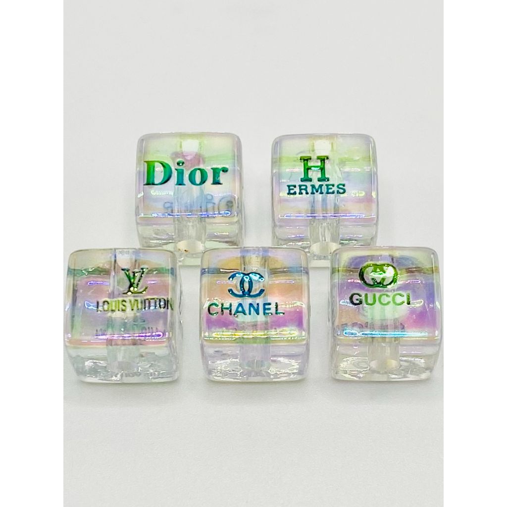 Designer Inspired Cube Acrylic Beads, Random Mix 16 mm