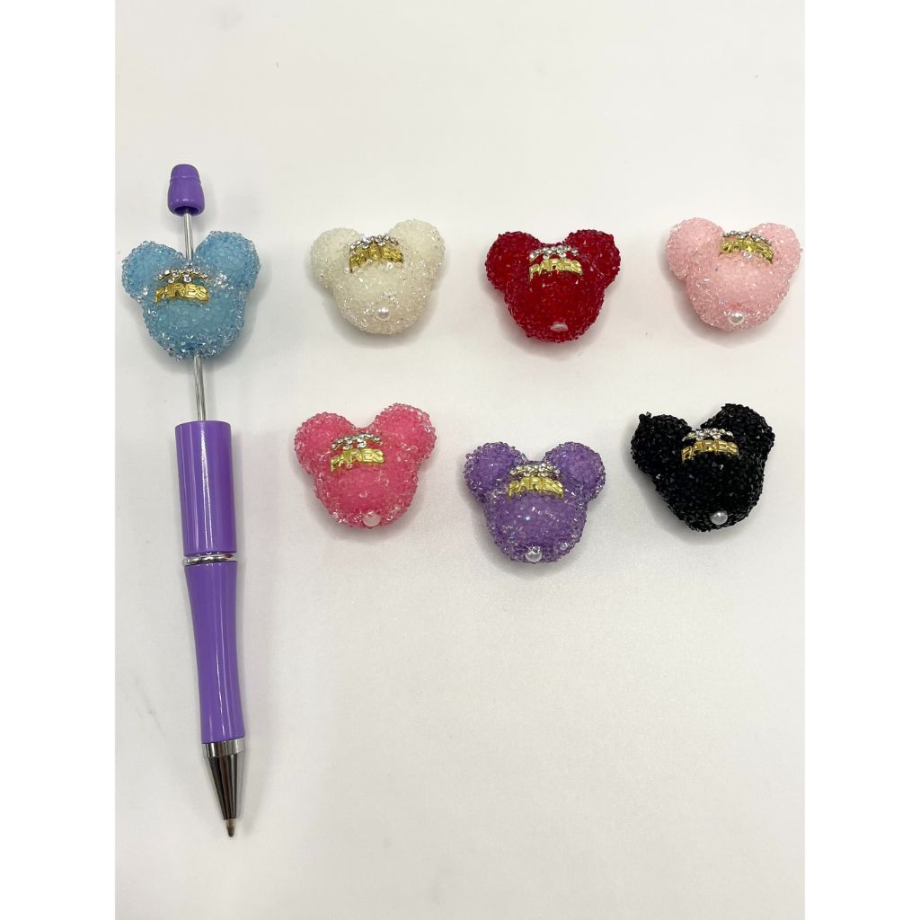 Mouse Head with CCC Pares Sugar Beads, 22mm by 30mm