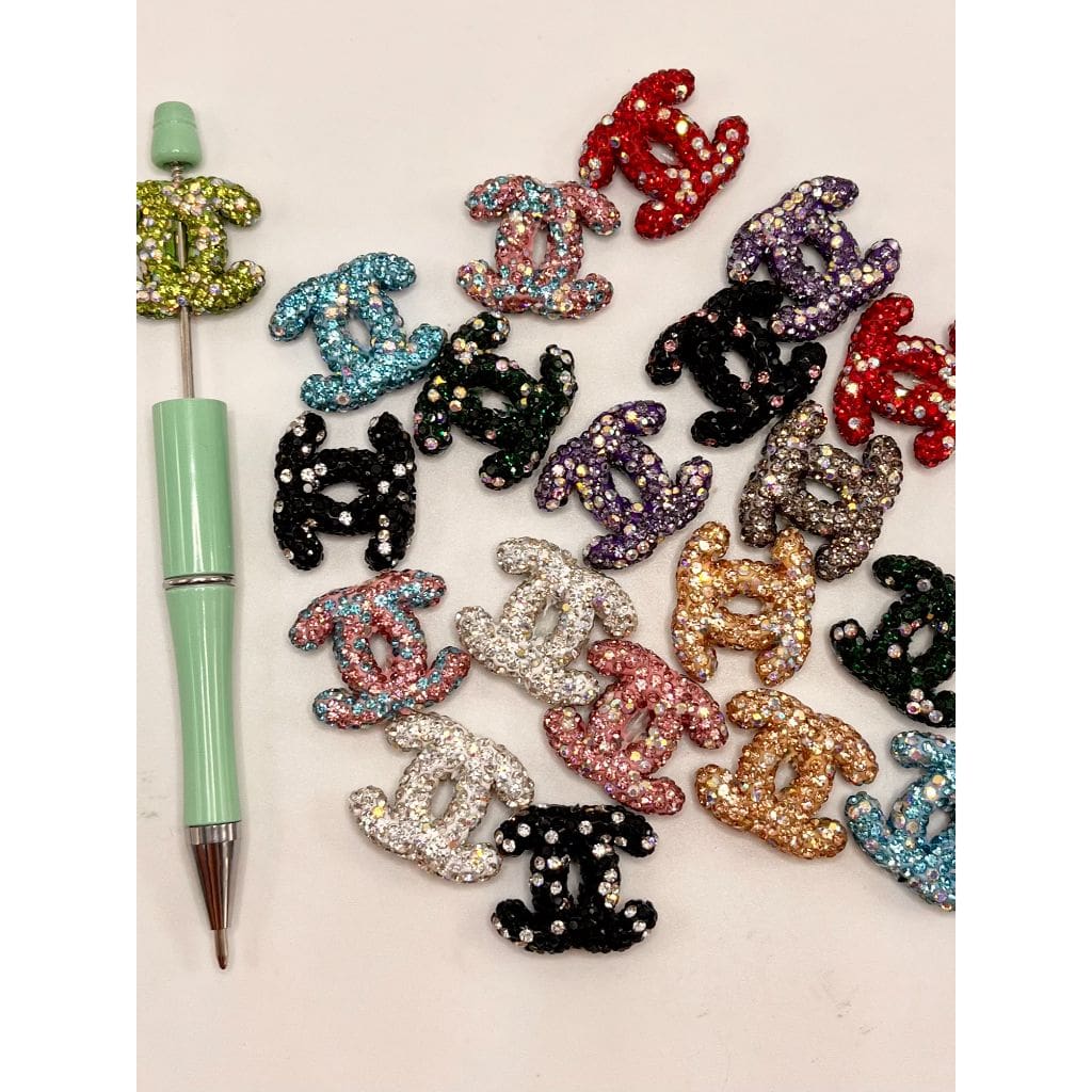 Designer CC Clay Beads with Rhinwestones,Random Mix