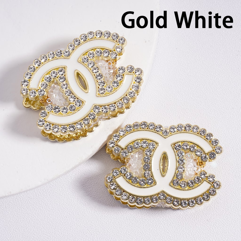 CCC Fancy Alloy Sugar Beads with Clear & AB Rhinestones White Pearls 24*33MM