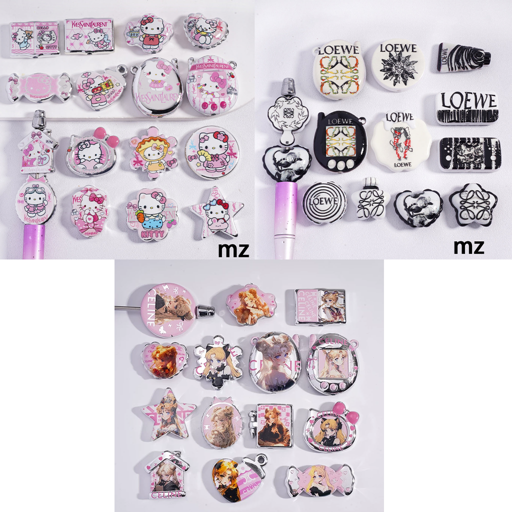 Acrylic Beads Featuring Hallo Kitty, Magical Girl Themes, And Dark Patterns, In Various Irregular Shapes, MZ