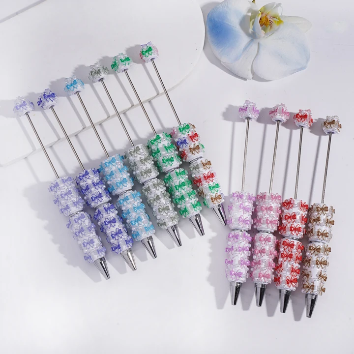 Ribbon, Pearl Bow, White Clay Pen, Multi-Color Mixed Design,YY&AX