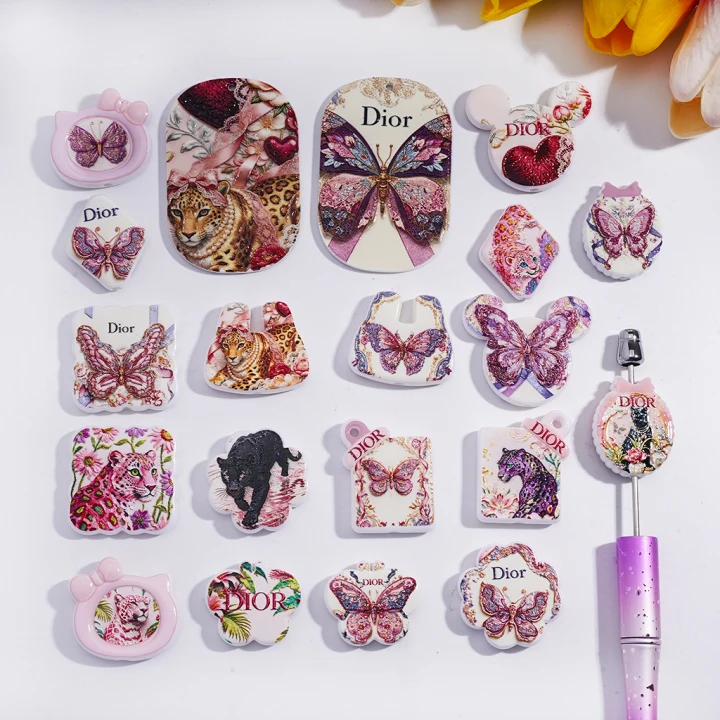 Dio Rose-Colored Butterfly And Leopard Element Acrylic Beads In Various Shapes,SH
