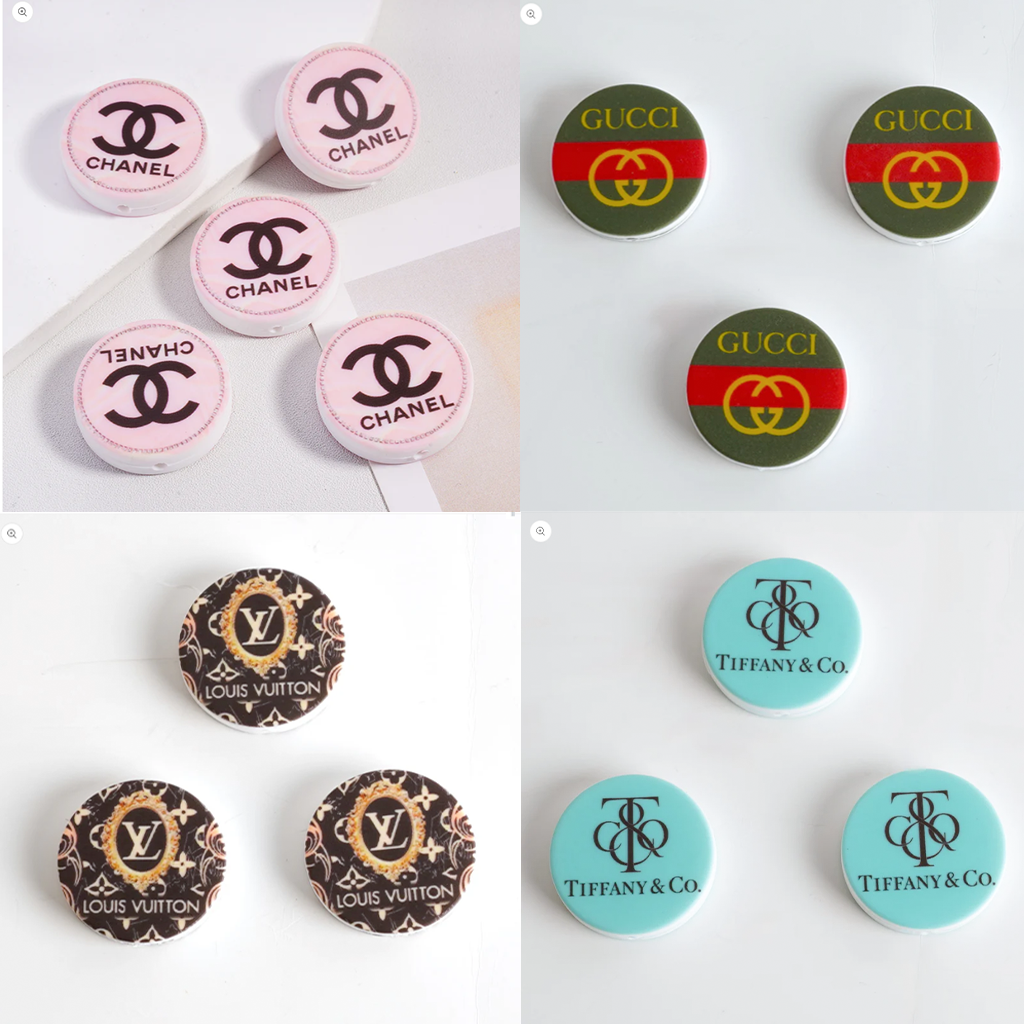 CC GG VL TF Custom round printed silicone beads,JH