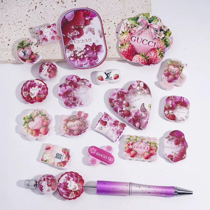 Pink Strawberry Acrylic Irregular Beads,SH