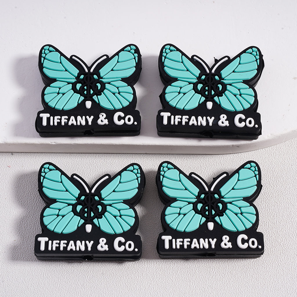 Tiffaney & Co Mint Buttercream Cupcakes & Butterfly Silicone Focal Beads ZQ