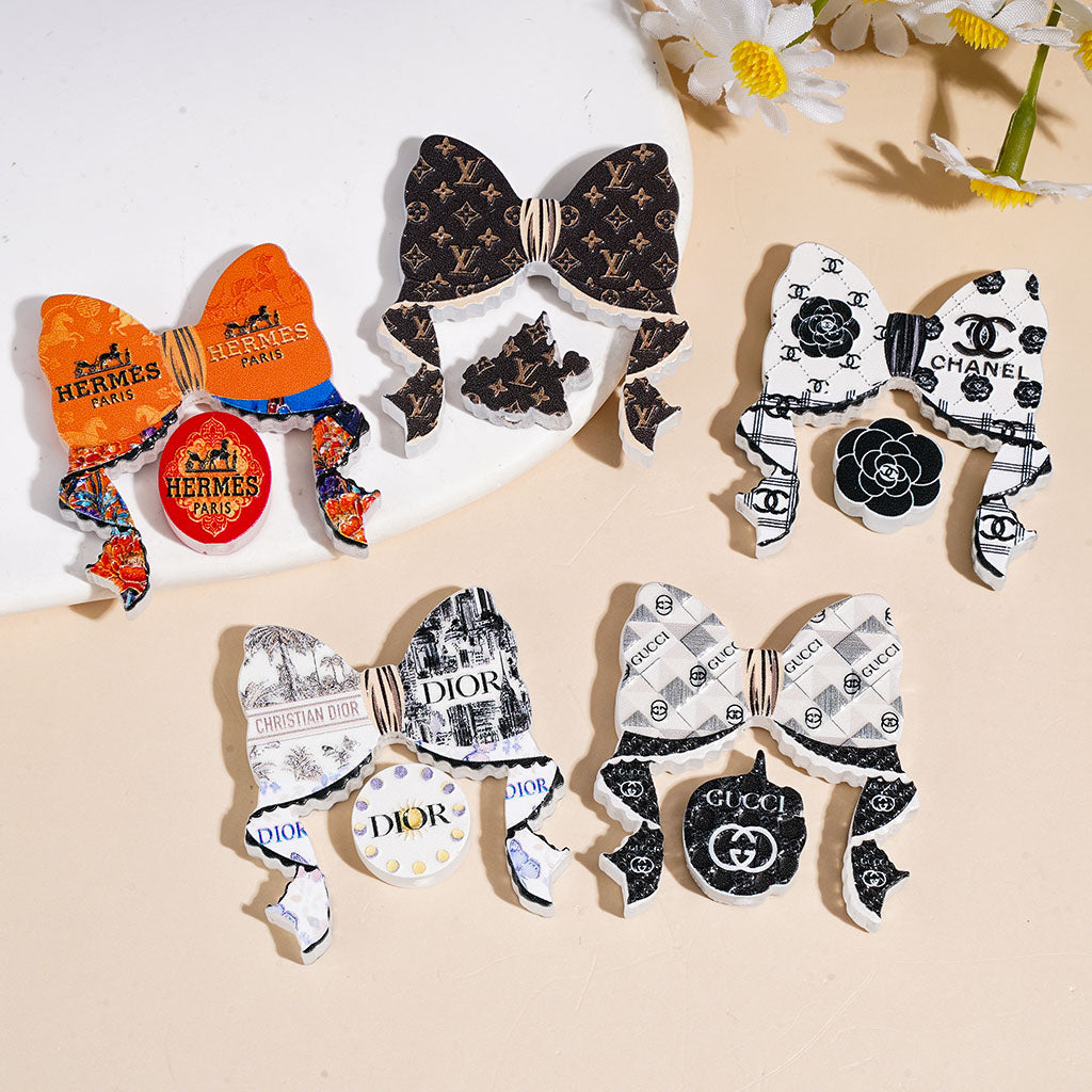 VL CC GC HM DRLuxury Brand Pattern Round Logo Acrylic Slices Craft Decoration Supplies Beads,DP