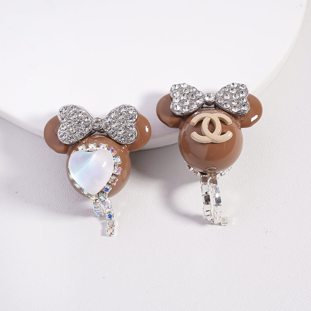 Mick Mouse Acrylic Bead with CC Rhinestones Heart Chain, MG
