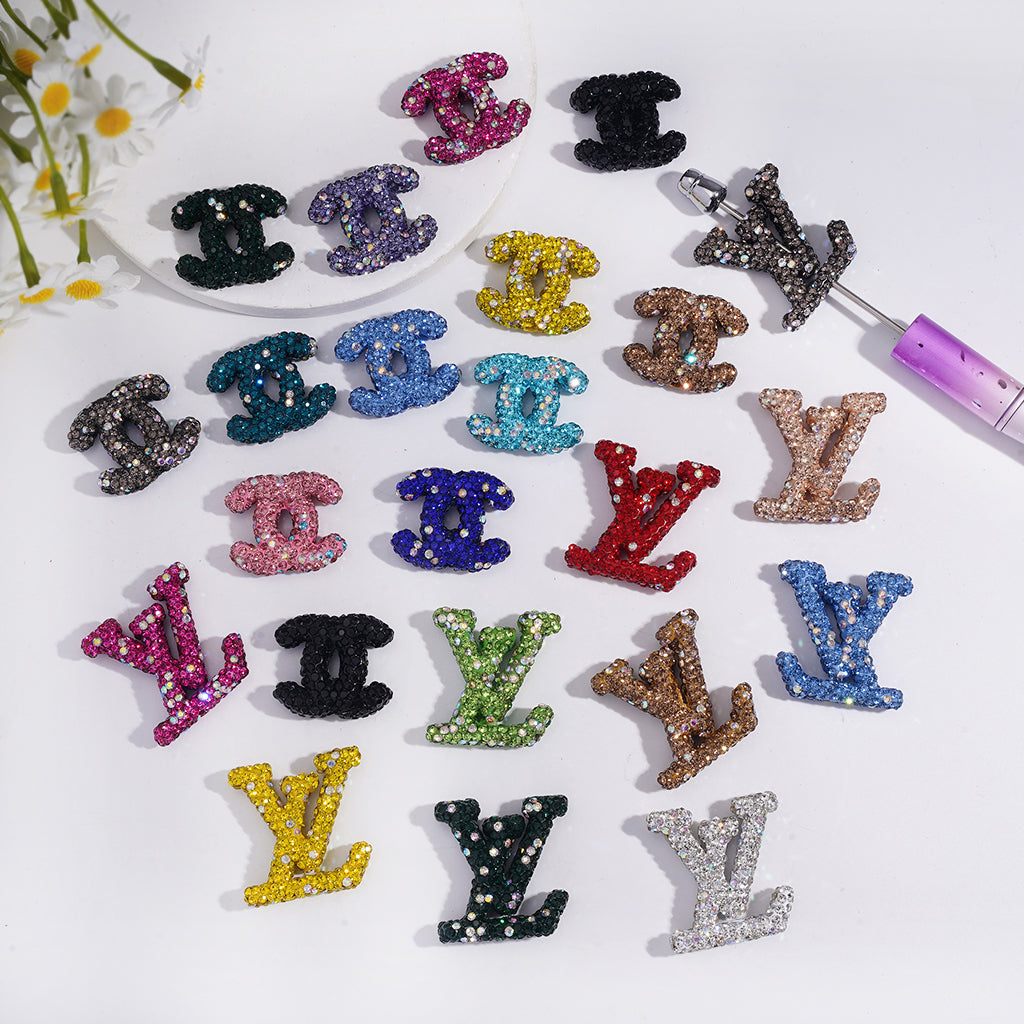 Designer VL CC Clay Beads with Rhinwestones,Random Mix. FW