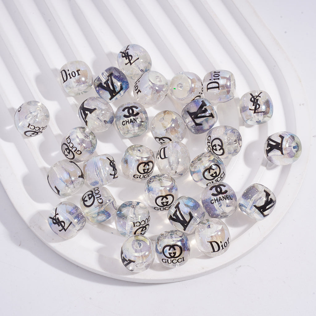 Transparent Mini Barrel-Shaped Acrylic Beads,10.7*11.9MM,XY