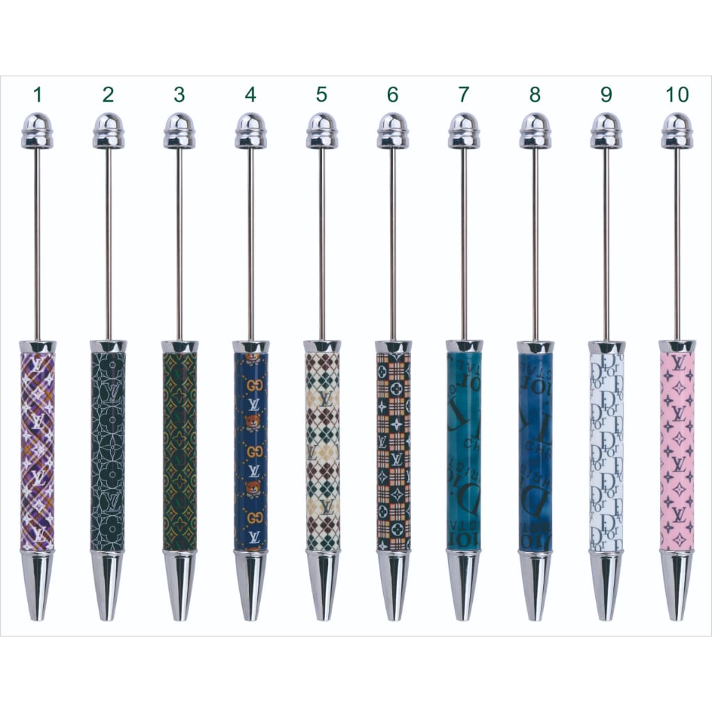 Printed Beadable Pens in Solid Color with VL and Dio Design (Non-refillable)