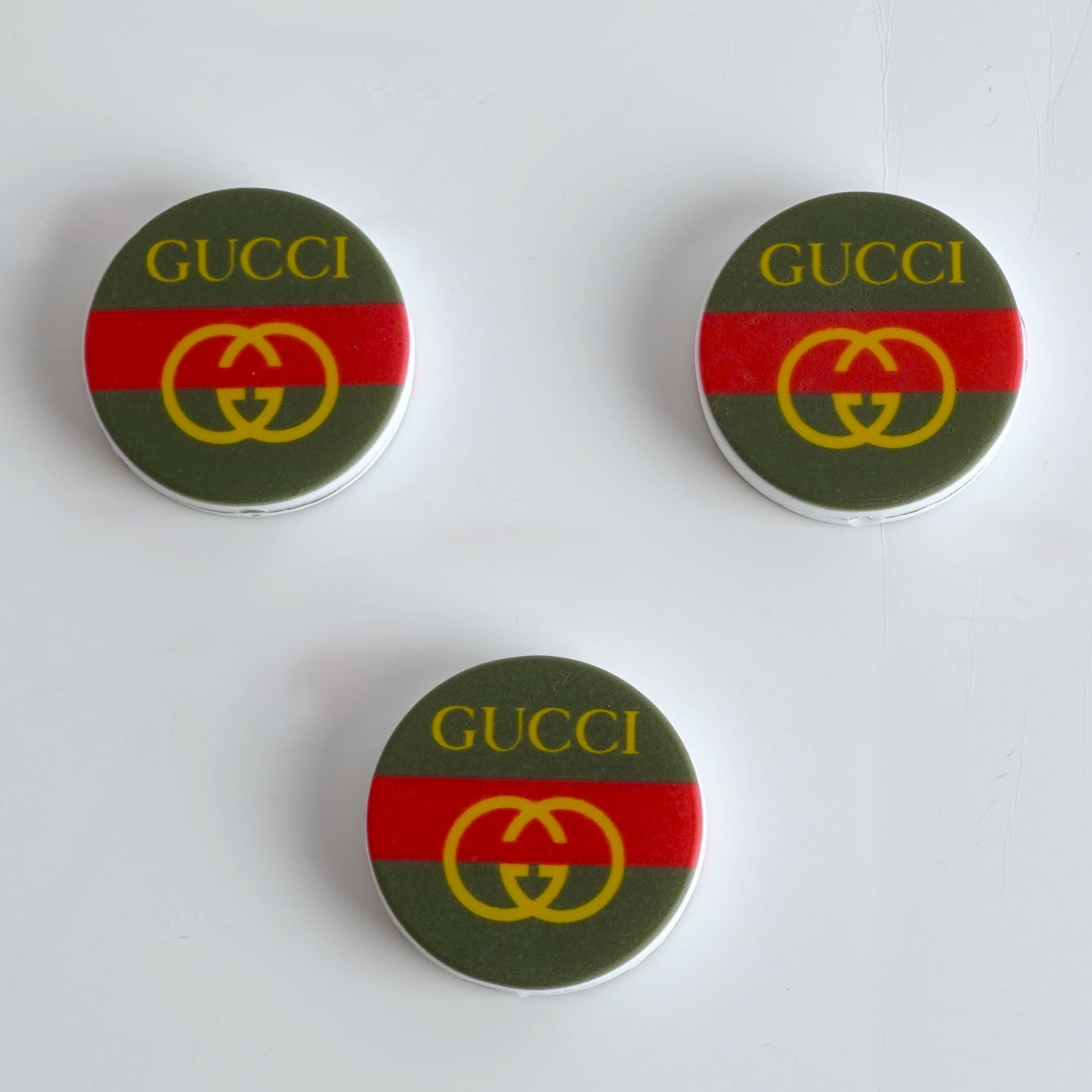 GG Green and Red Round Silicone Focal Beads