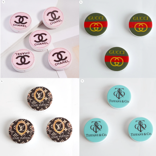 CC GG VL TF Custom round printed silicone beads,JH