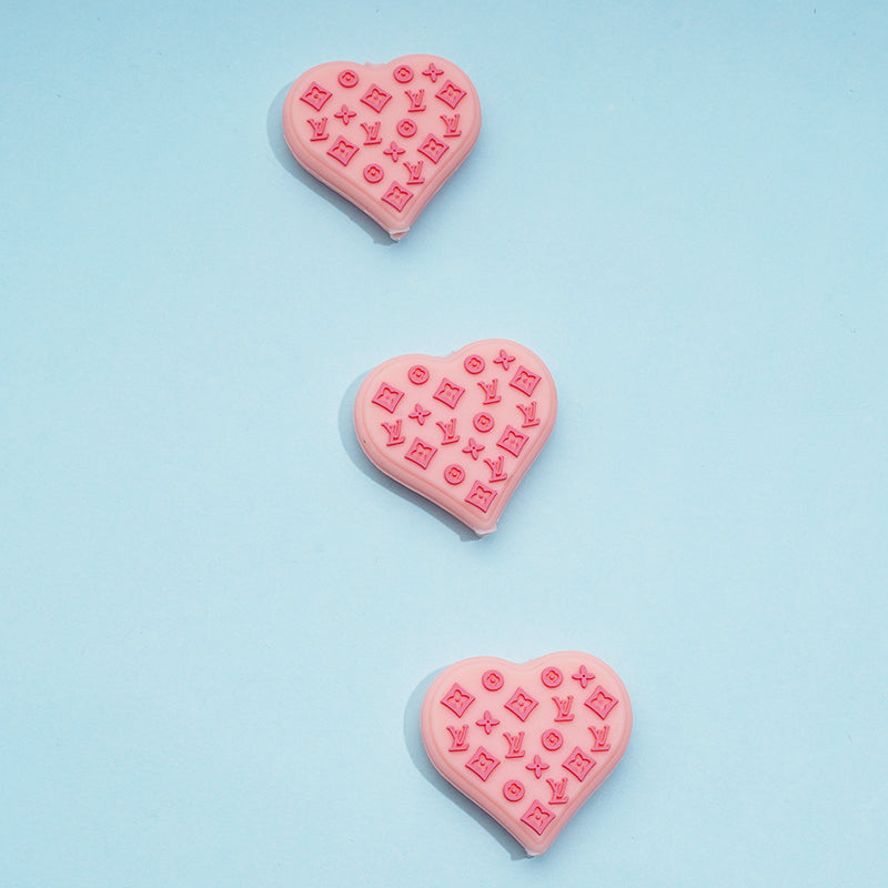 VL Heart Brown Silicone Focal Beads