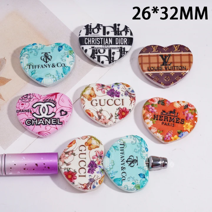 CC VL HM GC DR Floral Heart Acrylic Beads
