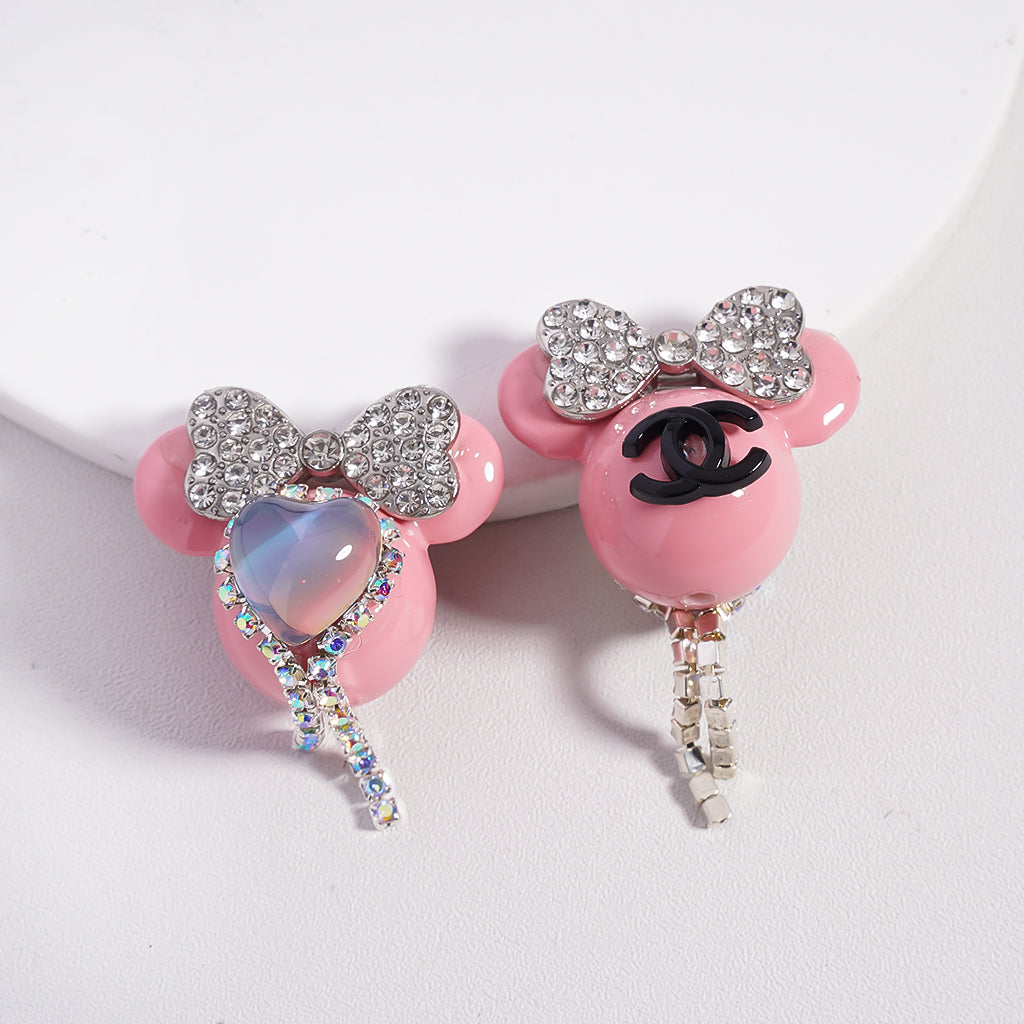 Mick Mouse Acrylic Bead with CC Rhinestones  Heart Chain, MG