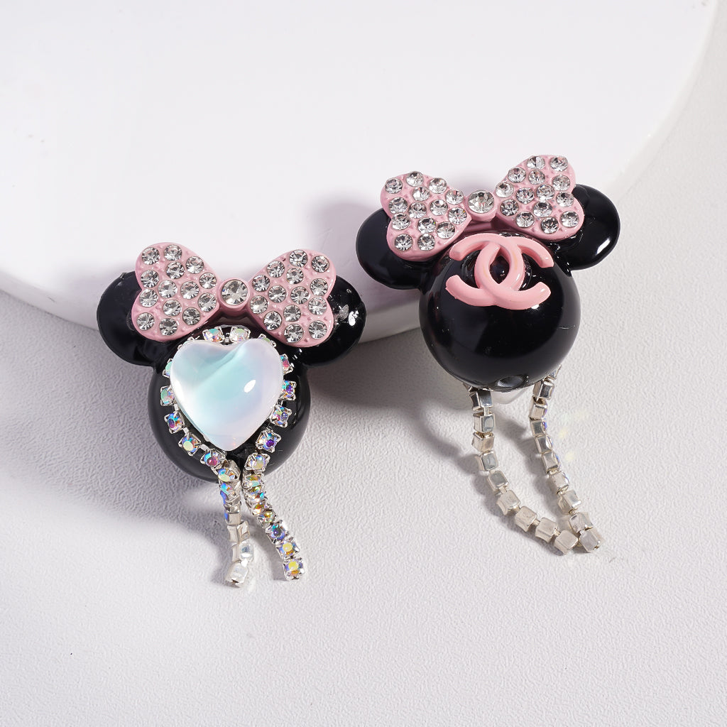 Mick Mouse Acrylic Bead with CC Rhinestones  Heart Chain, MG