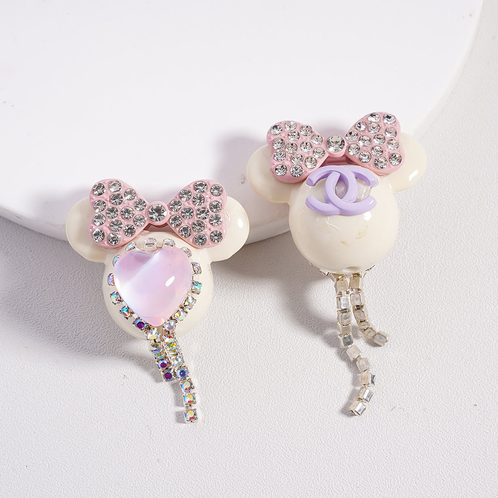 Mick Mouse Acrylic Bead with CC Rhinestones  Heart Chain, MG