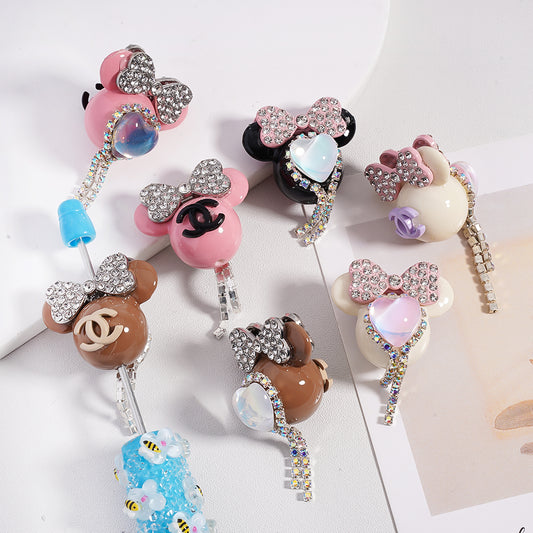 Mick Mouse Acrylic Bead with CC Rhinestones  Heart Chain, MG