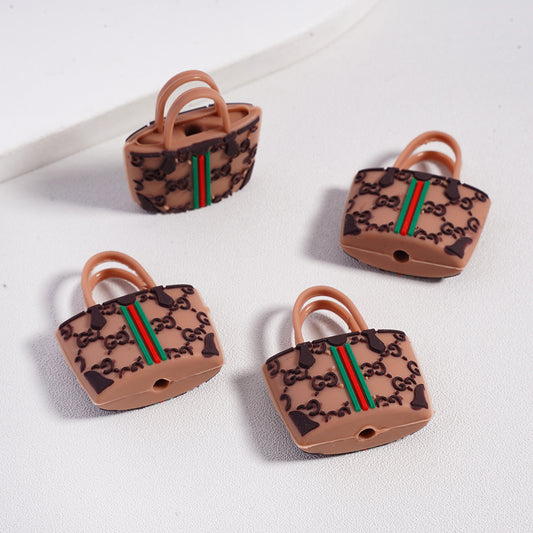 Brown GG Bag  Silicone Focal Beads，ZQ