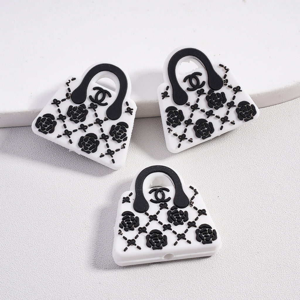 CC Multi-Color Camellia Women's Handbag Silicone Focal Beads, ZQ