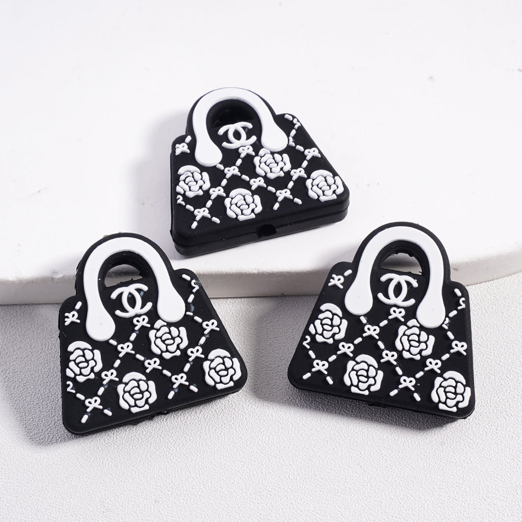 CC Multi-Color Camellia Women's Handbag Silicone Focal Beads, ZQ