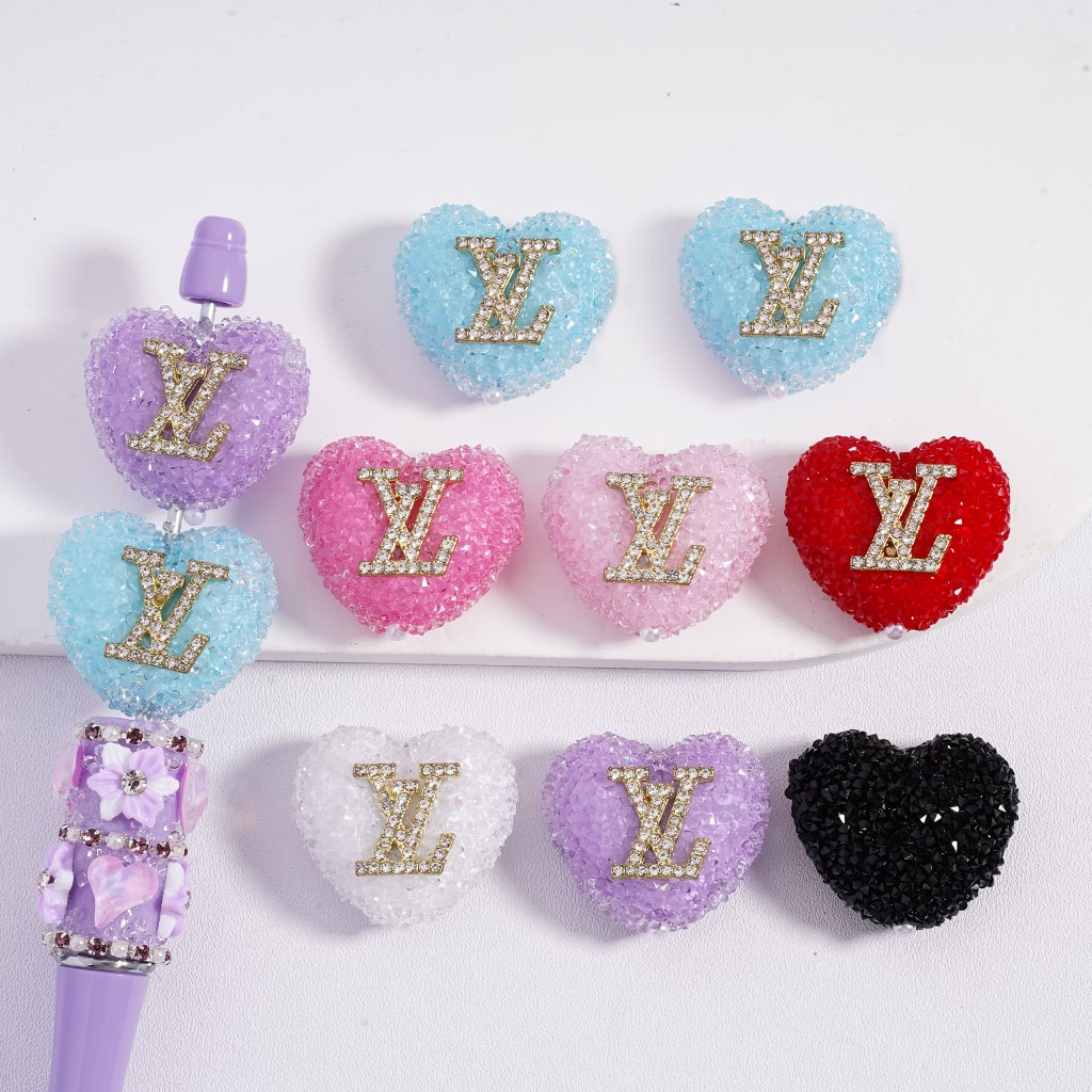 VL Acrylic Heart Sugar Beads 20*17mm，FW