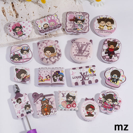 VL Monkey Baby Print Luxurious Acrylic Flat Beads,Randomly Mixed Shapes,Suitable For DIY Crafts, MZ