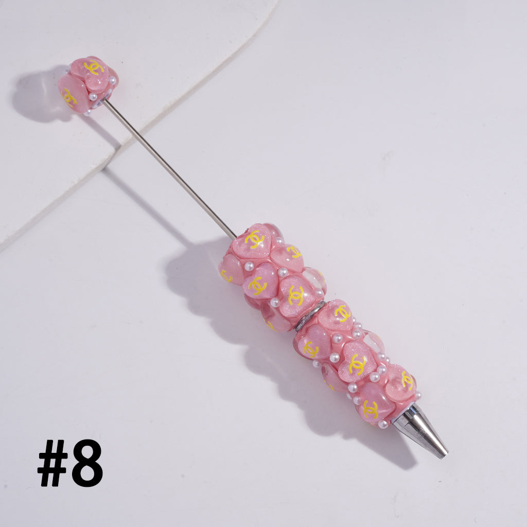 CC Multicolor Heart-Shaped Beaded Ballpoint Pen,YY&AX