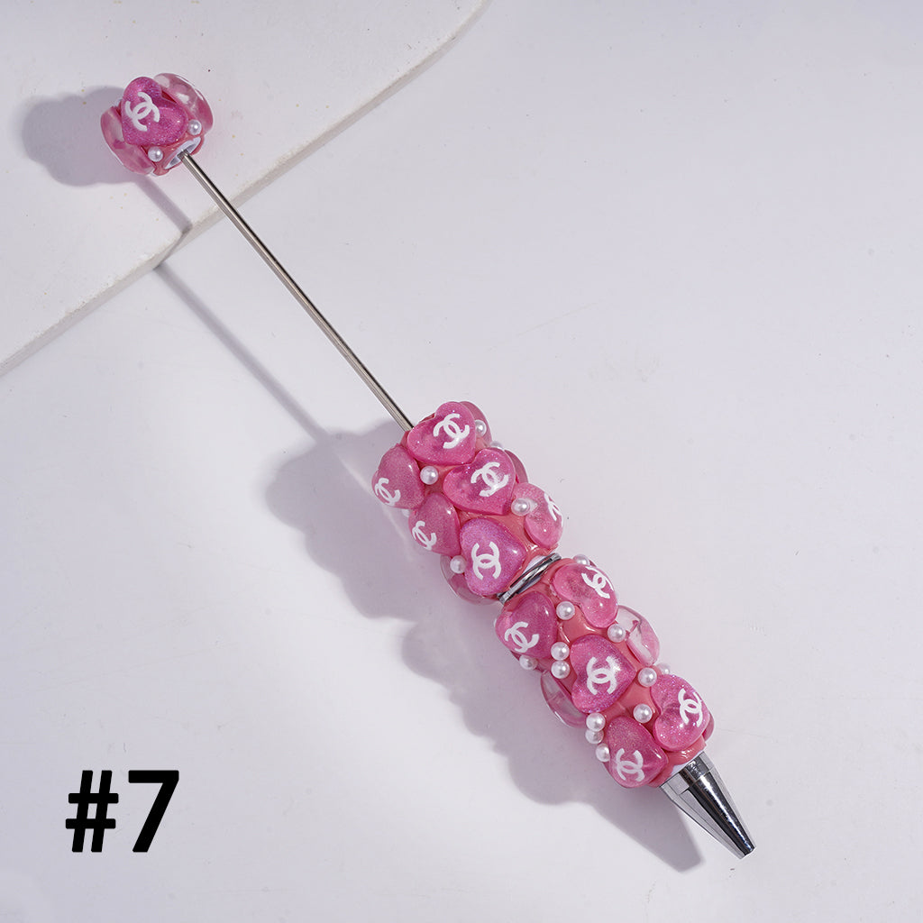 CC Multicolor Heart-Shaped Beaded Ballpoint Pen,YY&AX