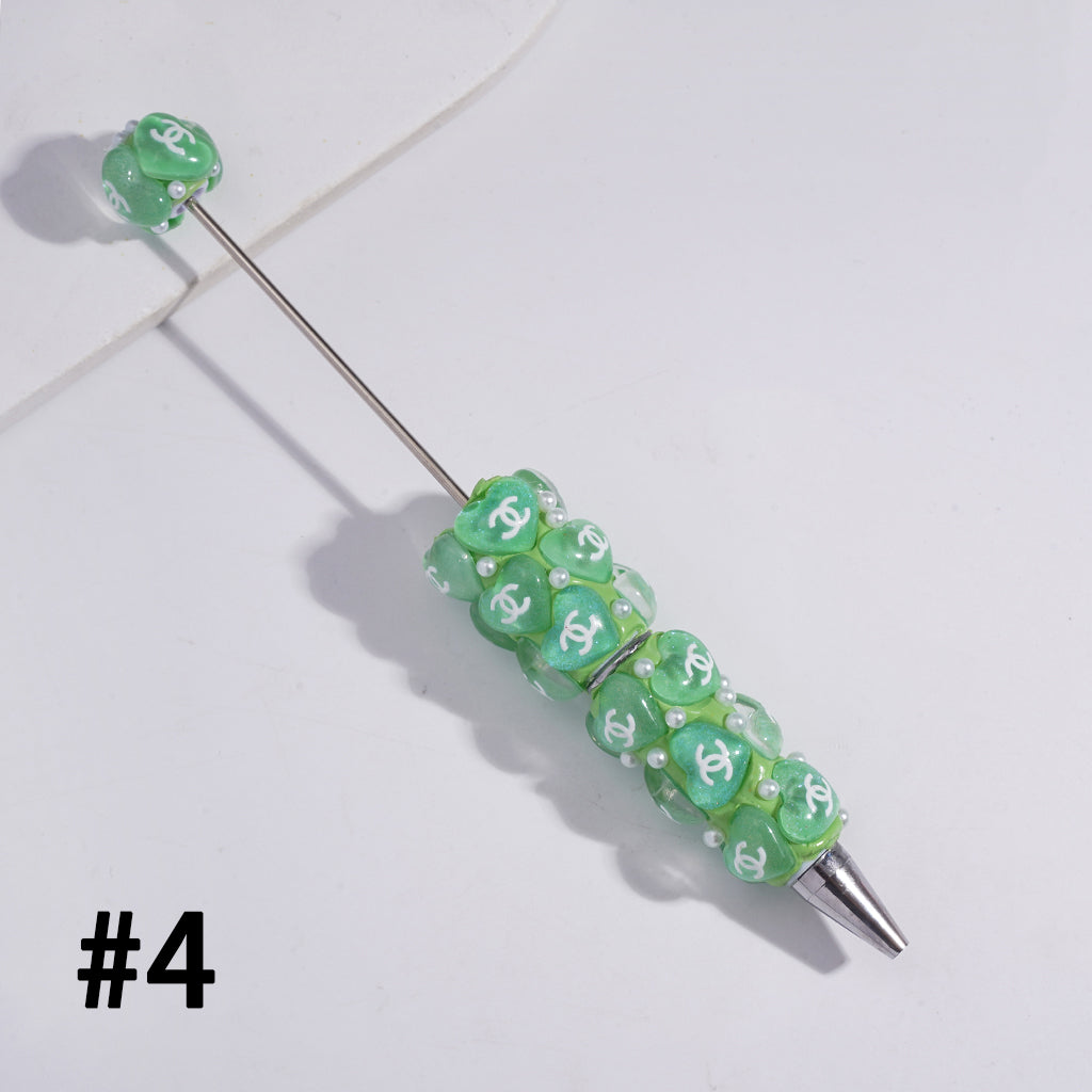 CC Multicolor Heart-Shaped Beaded Ballpoint Pen,YY&AX