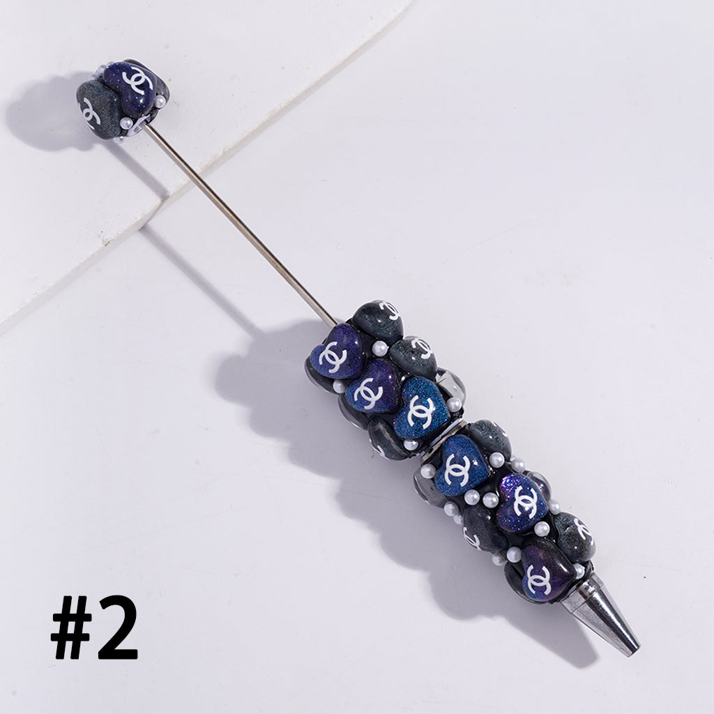 CC Multicolor Heart-Shaped Beaded Ballpoint Pen,YY&AX