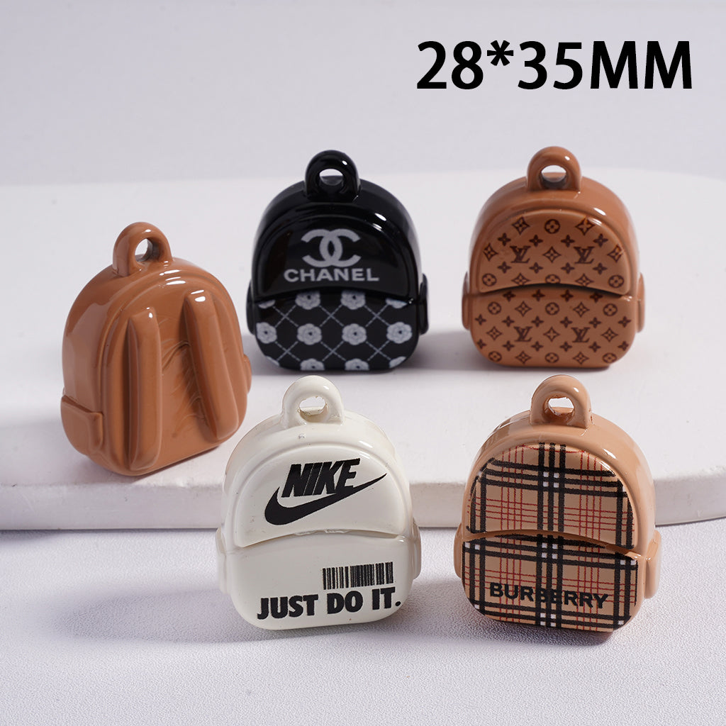 Nik CC VL Burbery Acrylic Cute Mini Backpack, 28*35mm, Random Mix，NO HOLE
