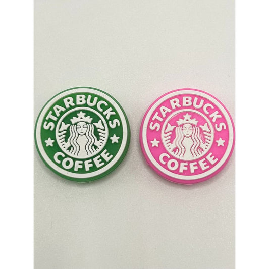 Starbu Coffee Round Silicone Focal Beads
