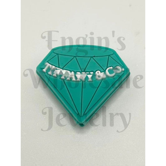 Diamond Shape Tiffan Silicone Focal Beads,HZ